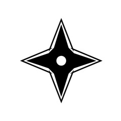 Monochrome Shuriken Ninja Star Vector Illustration