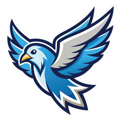 Obraz premium Generative Design Peaceful Dove Bird Mascot Icon Minimalist Graphic