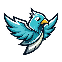Fototapeta premium Generative Design Peaceful Dove Bird Mascot Icon Minimalist Graphic