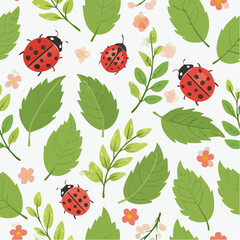Flat design ladybug pattern collection
2
