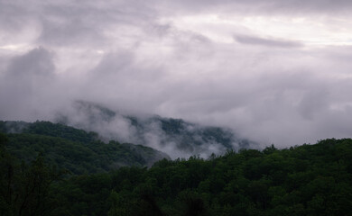 clouds over the mountains