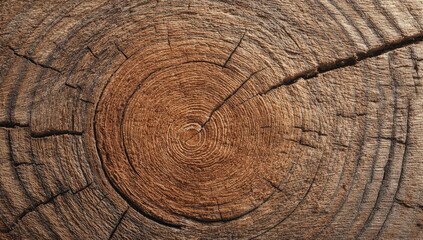 Naklejka premium Close up view of a tree stump with visible growth rings.