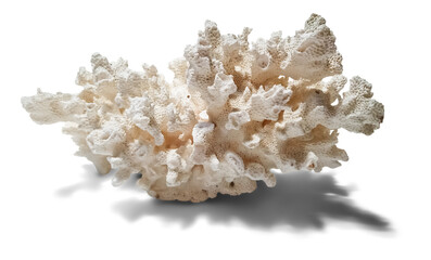 Isolated white dried coral specimen