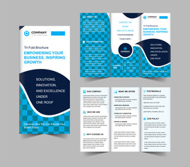 Blue Digital Trifold Brochure Template Tech Data Services