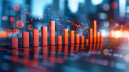 3d holographic financial report  analyzing marketing strategy and business development trends