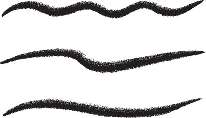 黒いクレヨンタッチの手描きアンダーライン　Adobe Illustrator Artwork