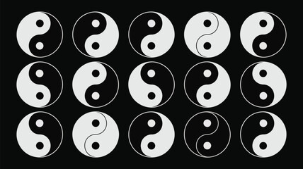 Fototapeta premium Harmonious arrangement of Yin Yang symbols creates a balanced and serene feeling, great for spiritual practices or wellness brands seeking a peaceful vibe