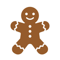 A charming and classic gingerbread man icon, perfectly illustrating the festive spirit of holiday baking and sweet treats with a delightful, minimalist design.