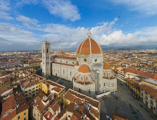 Fototapeta premium Florence, Italy. Aerial view of the beautiful Italian city