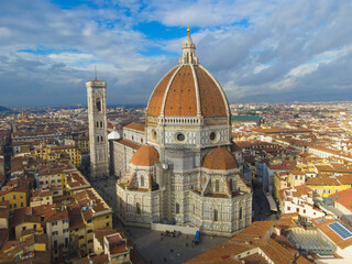 Fototapeta premium Florence, Italy. Aerial view of the beautiful Italian city