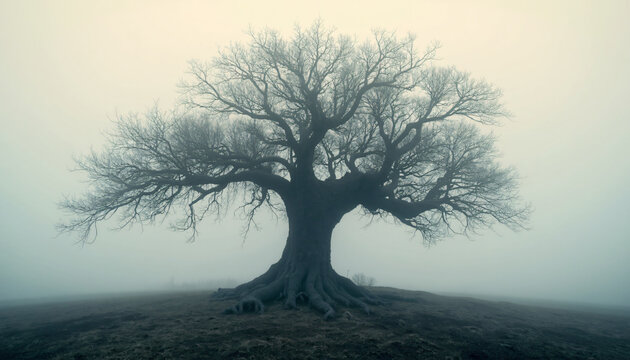Bare Tree in Fog