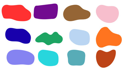 Organic shape round form set. Liquid organic blob curve background abstract shape frame. vector set