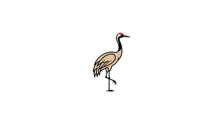 Elegant minimalist crane art with clean lines and soft colors