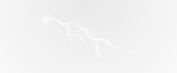Realistic lightning flash effect, thunderstorm and lightning. Shining white lightning isolated on transparent background, natural phenomenon png.	
