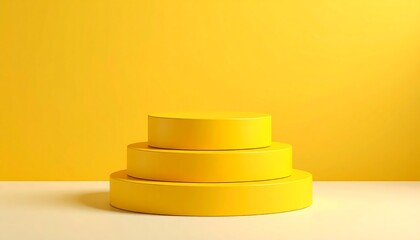 Three stacked yellow circles on a yellow background