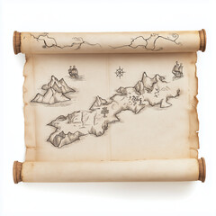 Old paper with a scroll