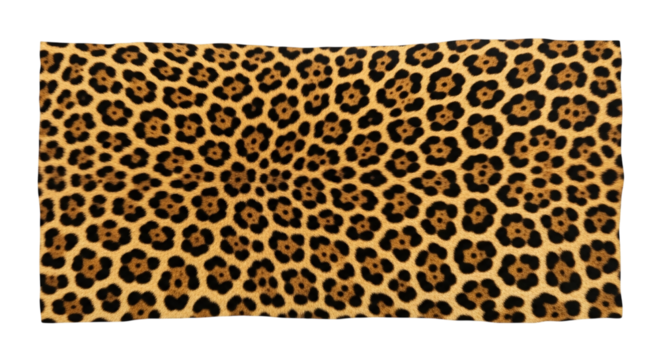 Seamless leopard pattern isolated on transparent background, a wild and exotic design featuring a repeating motif of leopard spots, perfect for fashion