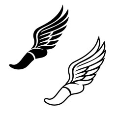 Track .Track and Field Svg.Cross Country .Digital Download Black and white vector illustration of winged shoes symbolizing speed and freedom. Minimal line art style for print or cutting.