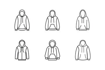 oversized hoodie icon line art vector illustration
