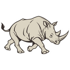 Generative Design Powerful Rhinoceros Animal Portrait Wildlife Art