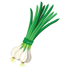 Generative Design Fresh Spring Onion Scallion Vegetable Graphic Art