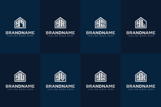 Letters YQ YR YS YT YU YV YW YX Home Luxury Logo, for real estate, construction, or interior design