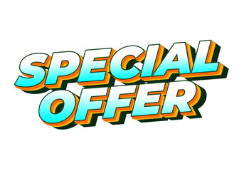 A vibrant and eye catching graphic featuring the words Special Offer in bold, stylized typography
