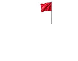 Red flag on a dark background
