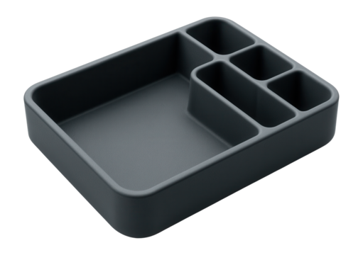 Non-slip silicone drawer organizer ideal for nightstands, keeping remotes and chargers