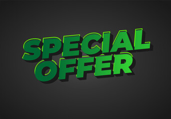 Bold green text displaying Special Offer on dark background, emphasizing promotional content.