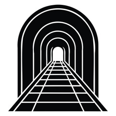 Generative Design Abstract Tunnel Icon Minimalist Silhouette Graphic