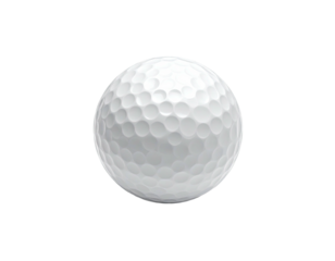 A perfectly round white golf ball