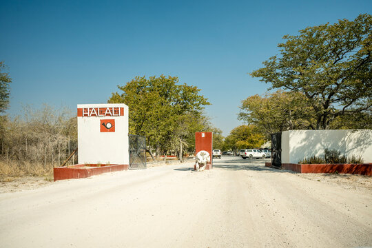 Entrance to Halali Rest Camp in Etosha National Park, Namibia