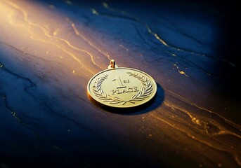 Celebrate your win with this elegant first place gold medal award