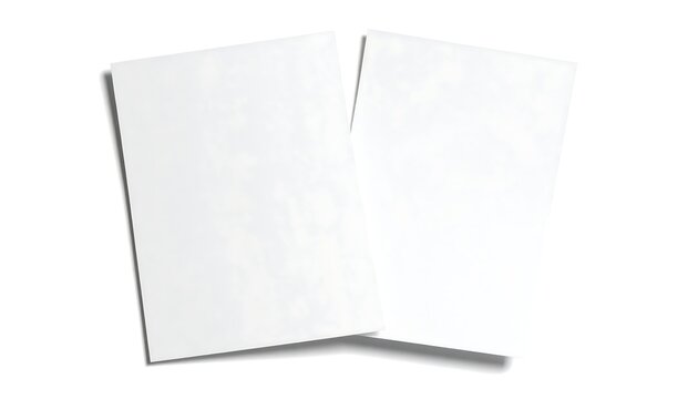 Two blank sheets of paper overlapping