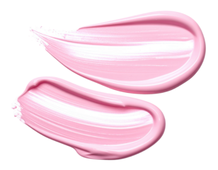 Two strokes of light pink makeup product