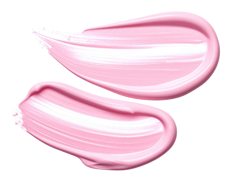 Two strokes of light pink makeup product