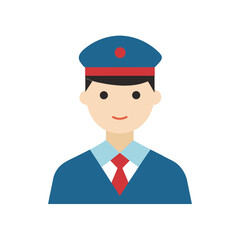 Bus Driver on White Background