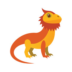 Bearded Dragon on White Background