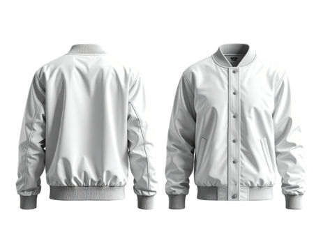 Front and back view of a white bomber jacket (1)