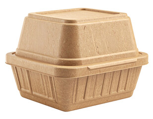 Eco friendly biodegradable compostable takeout food container clamshell brown fiber sustainable packaging joyfully promotes waste reduction and clean living