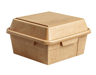 Biodegradable food container sustainable packaging compostable box eco friendly takeout container brown fiber clamshell disposable lunch box natural material square shape with clean minimal style