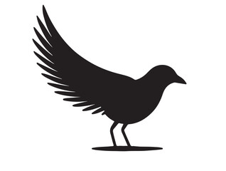 Linear abstract pattern forming a minimalist bird white background pure.