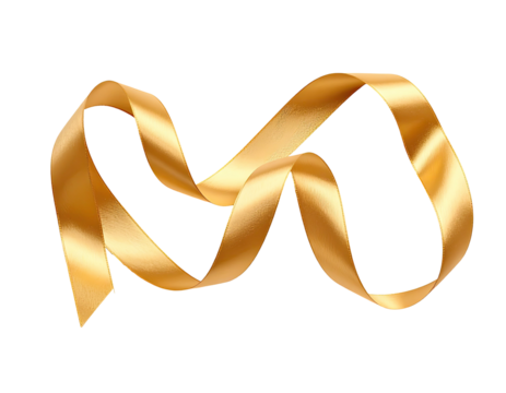 Golden ribbon in a stylized, twisting pattern