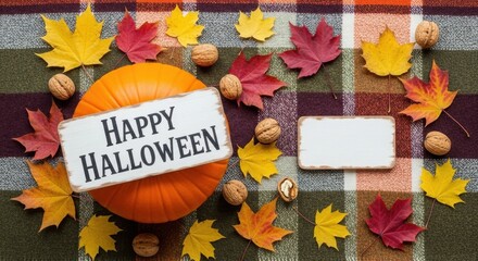 Happy Halloween Seasonal Autumn Fall Festive Pumpkin Decoration