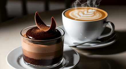 Chocolate Dessert and Latte Coffee Pairing: An Elegant Culinary Treat for Cafe Delight