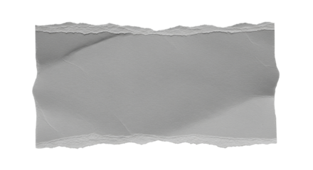 A torn scrap of gray rough paper with uneven edges, realistic fiber texture, subtle wrinkles, neutral lighting, minimalist stationary aesthetic, isolated on plain background, gentle shadow for depth