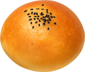 Red Bean Bread (Korean Sweet Bun, isolated png)