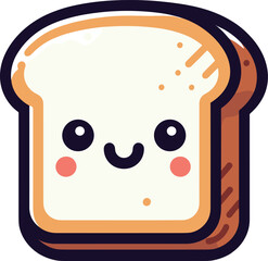 笑顔の食パンのイラスト