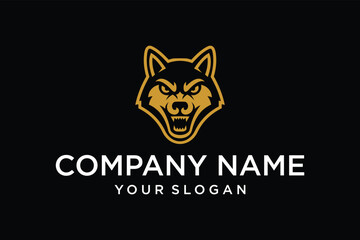 Wolf head emblem logo vector